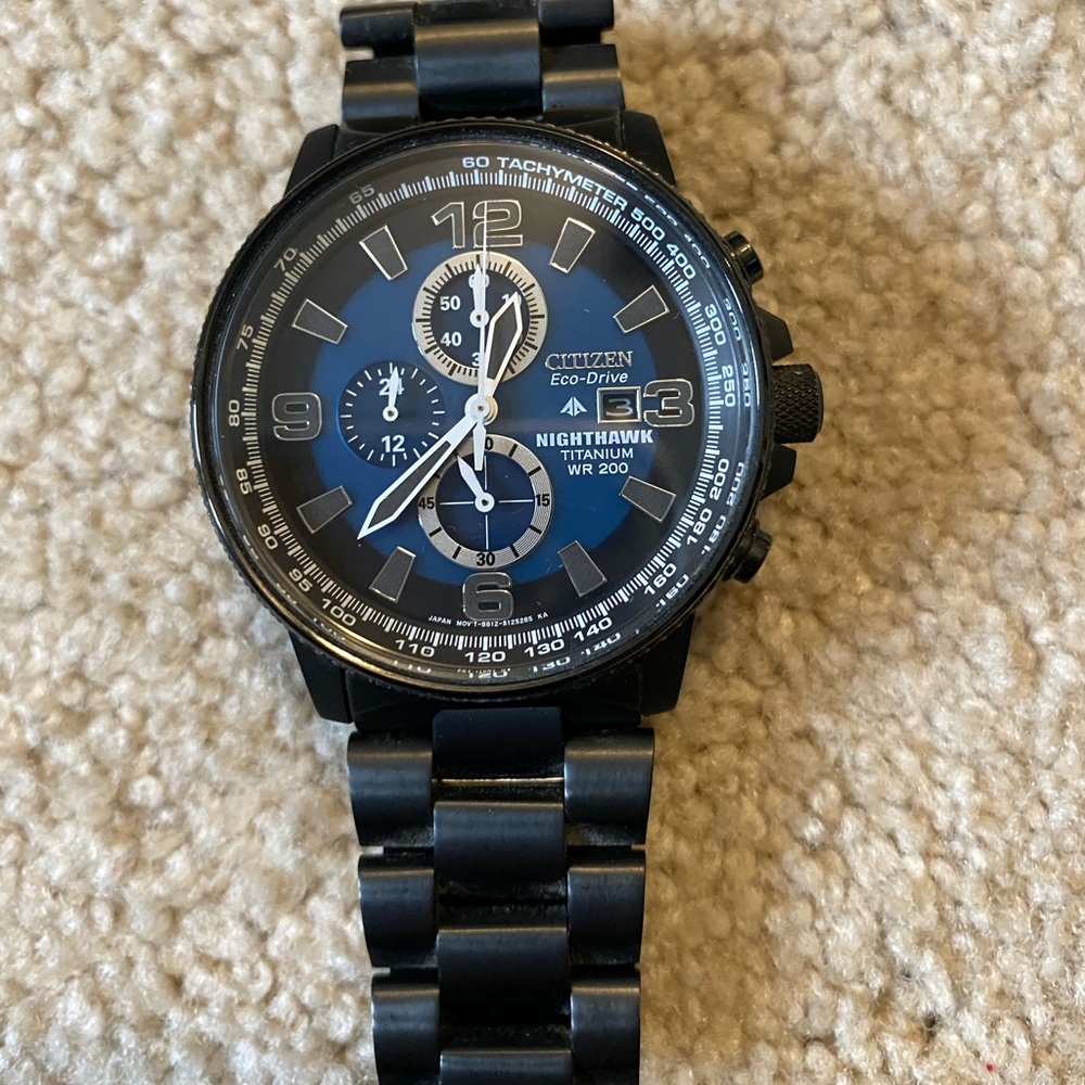 Citizens men’s titanium black watch